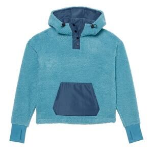 Teddy‎ Fleece Quarter Snap Hooded Pullover Jacket Womens Plus Size 5X Sweatshirt